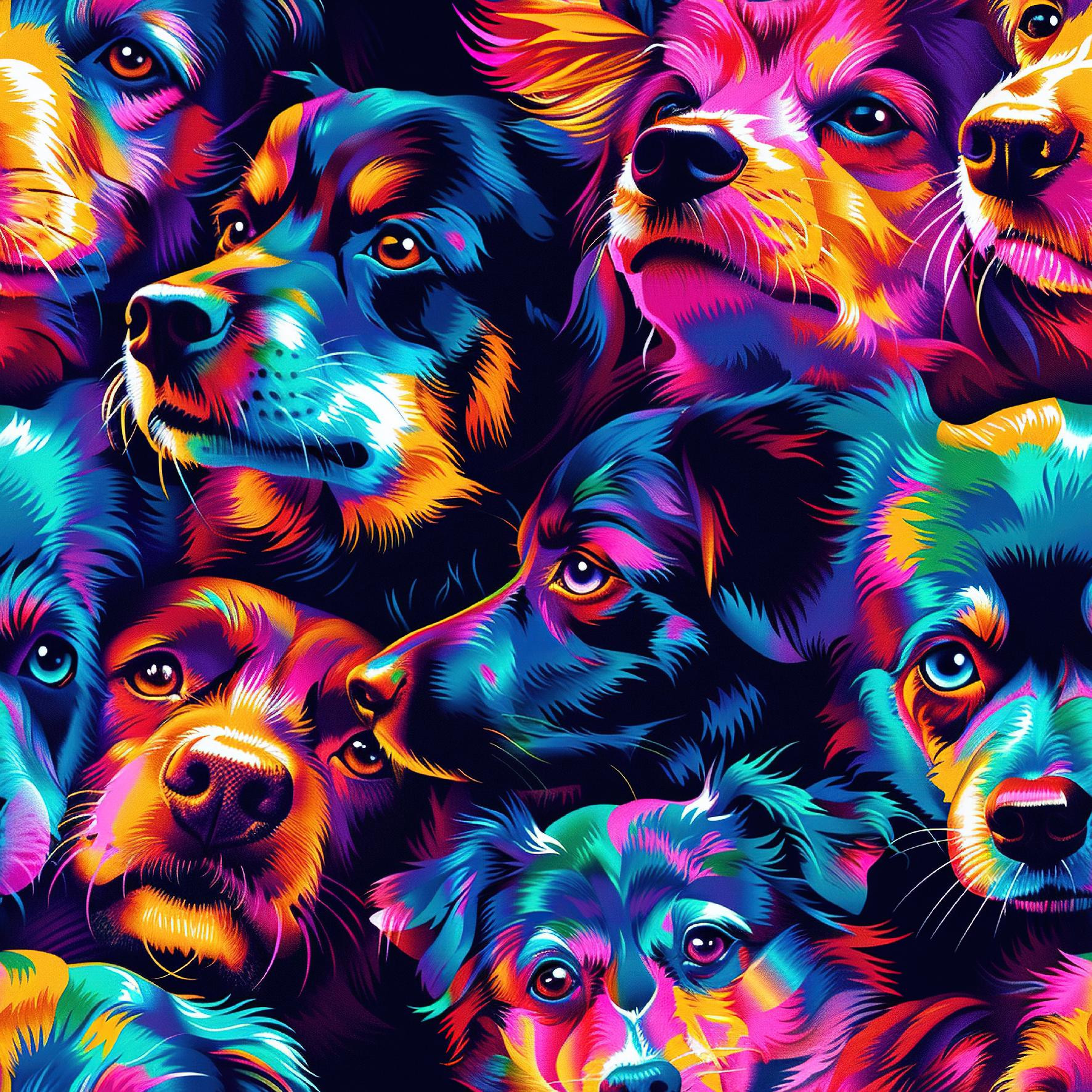 COLORFUL DOGS  mini- Polster- Velours