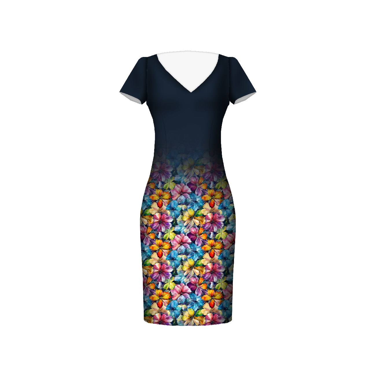 AQUARELL BLUMEN Ms. 8 - Kleid-Panel PTE200