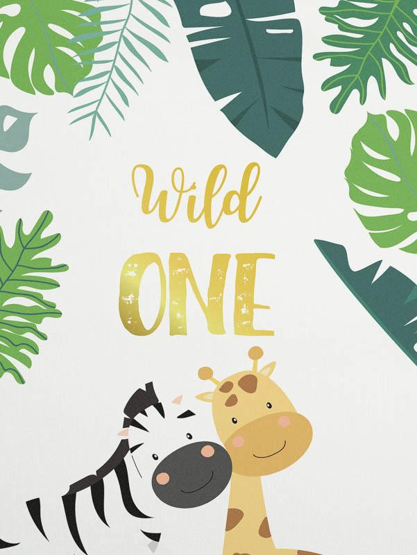 ZEBRA UND GIRAFFE (WILD & FREE) - Paneel Sommersweat 
