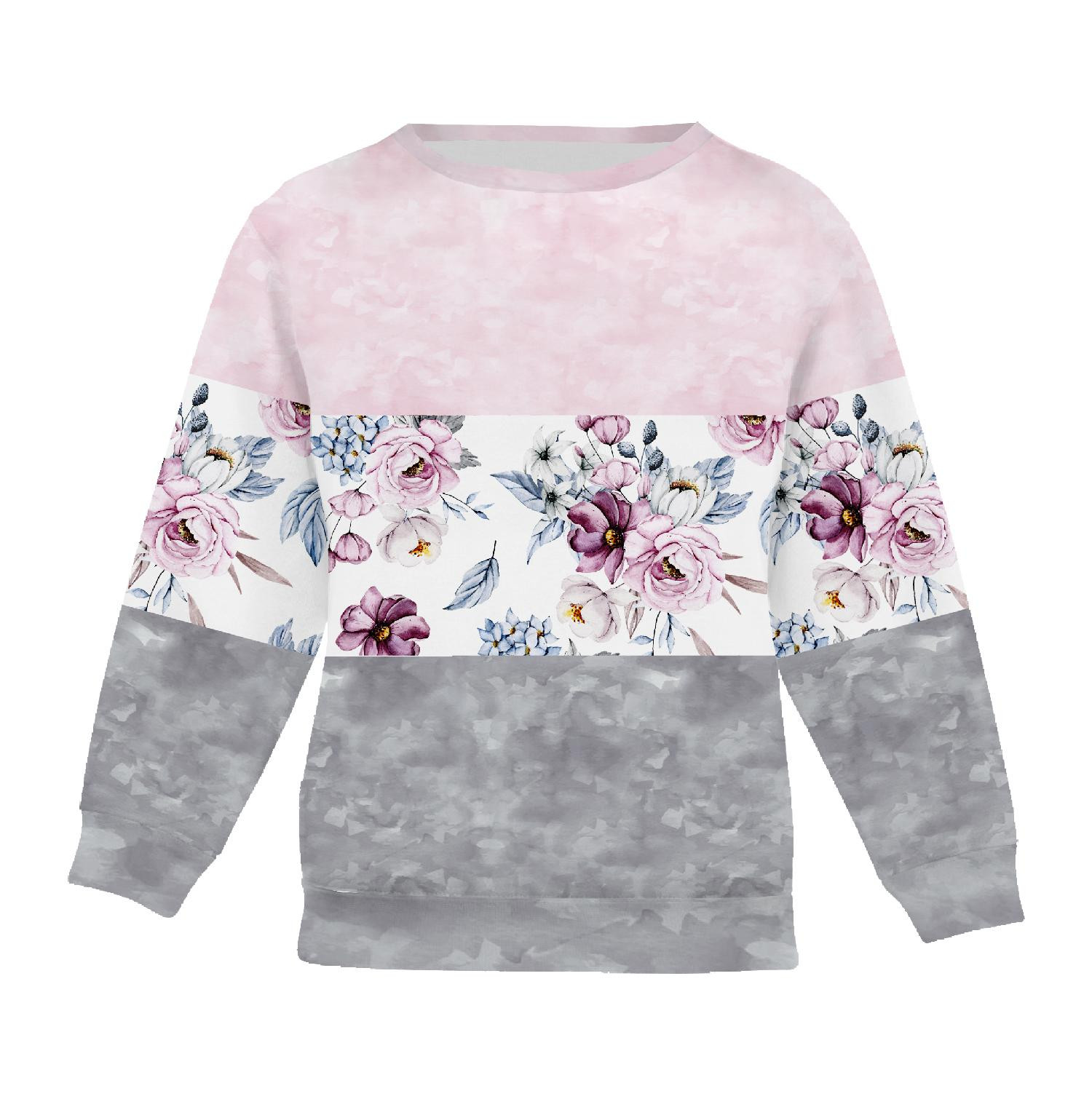 KINDER SWEATSHIRT (NOE) - AQUARELL-STRAUß Ms. 2 / Streifen - Nähset