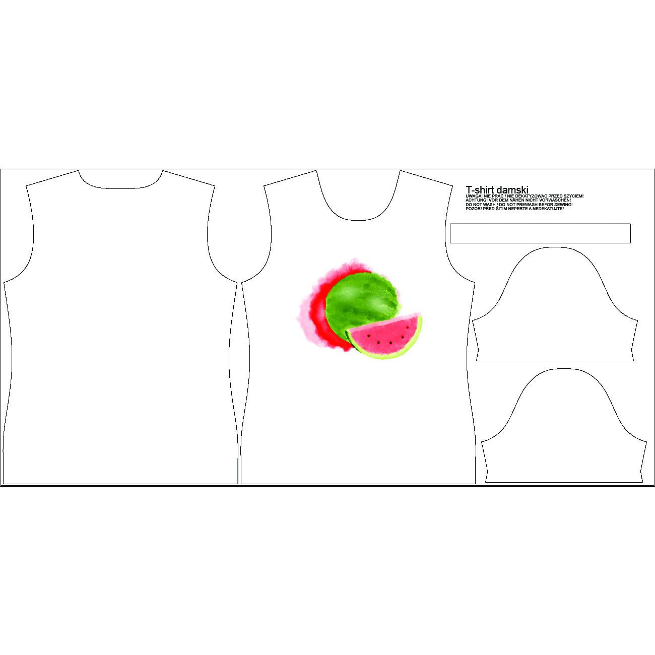 DAMEN T-SHIRT - WASSERMELONE - Nähset