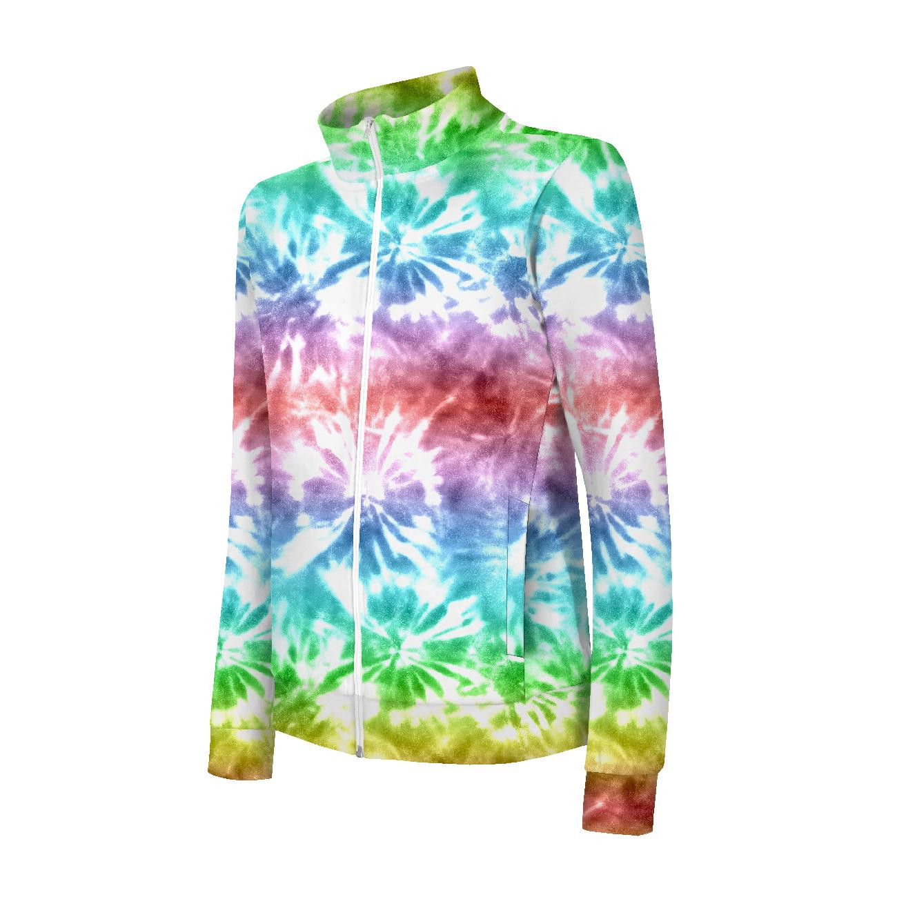 “MAX” KINDER TRAININGSJACKE - BATIK Ms. 1 / regenbogen - Maschenware mit kurzem Flor