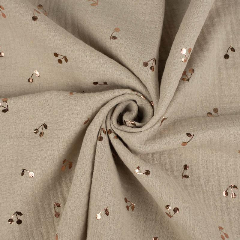 GOLDENE KIRSCHEN / beige - Baumwoll Musselin