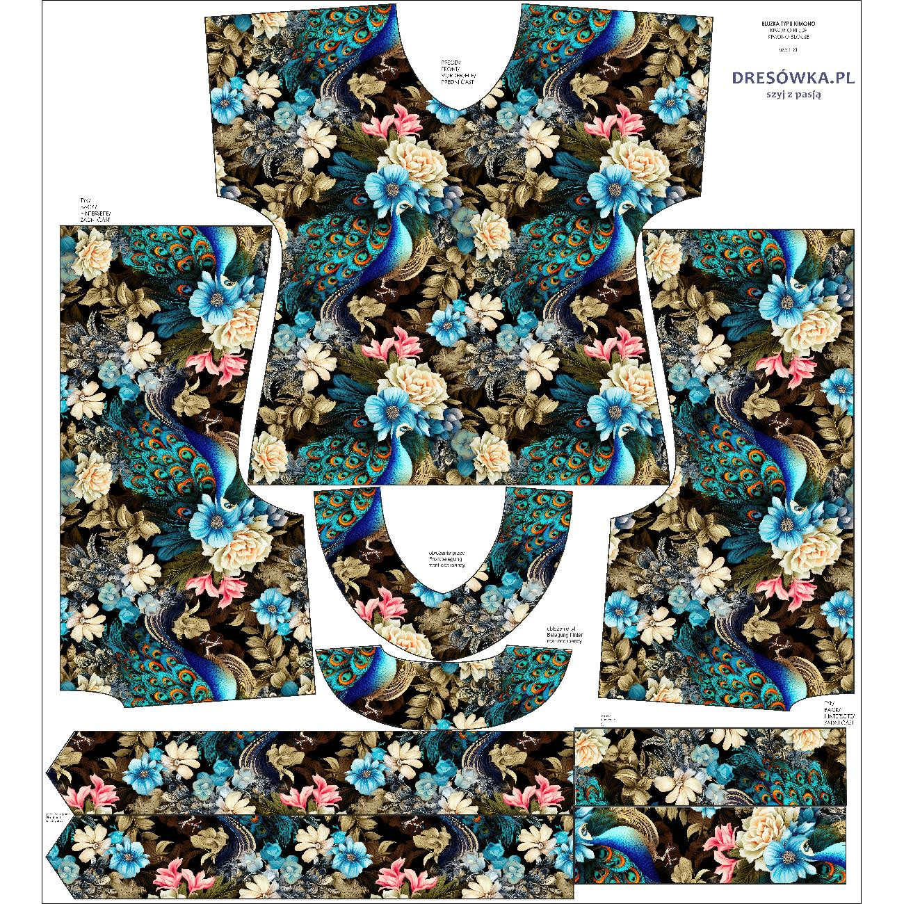KIMONO BLUSE - Botanical garden M. 3 - Nähset 