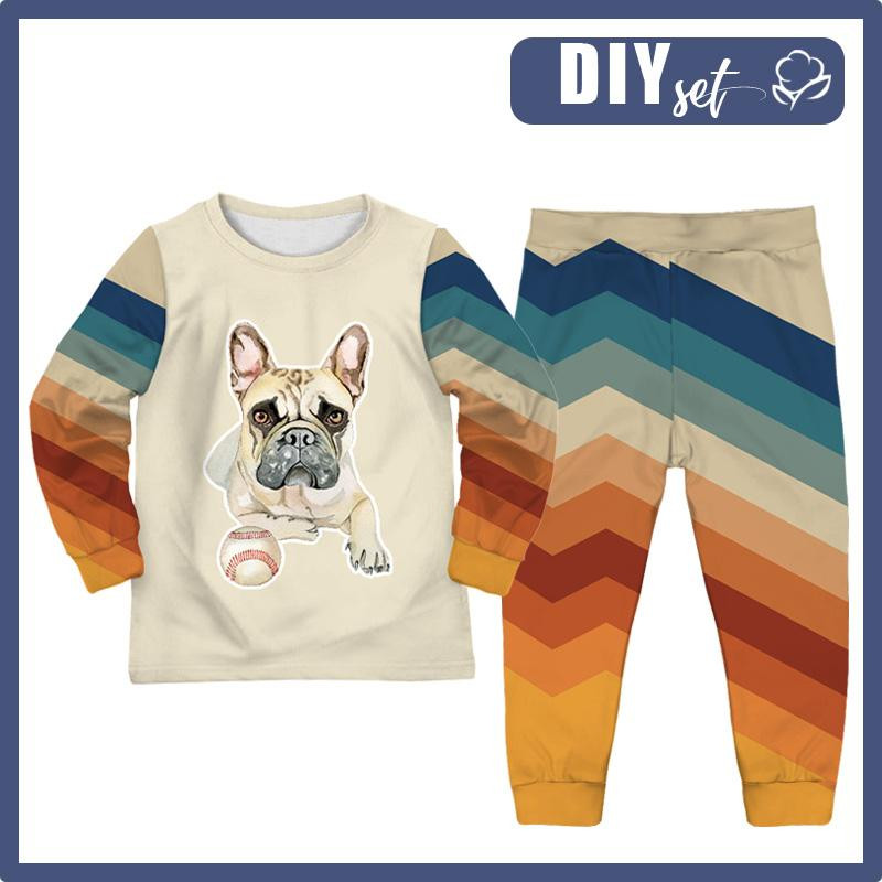 KINDERPYJAMAS "MIKI" - BULLDOG / STREIFEN - Nähset