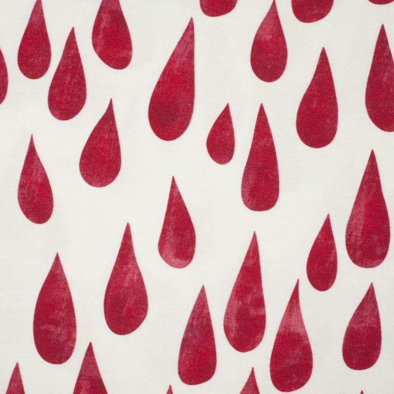 GROßE TROPFEN (karminrot) / weiß  -  Sommersweat