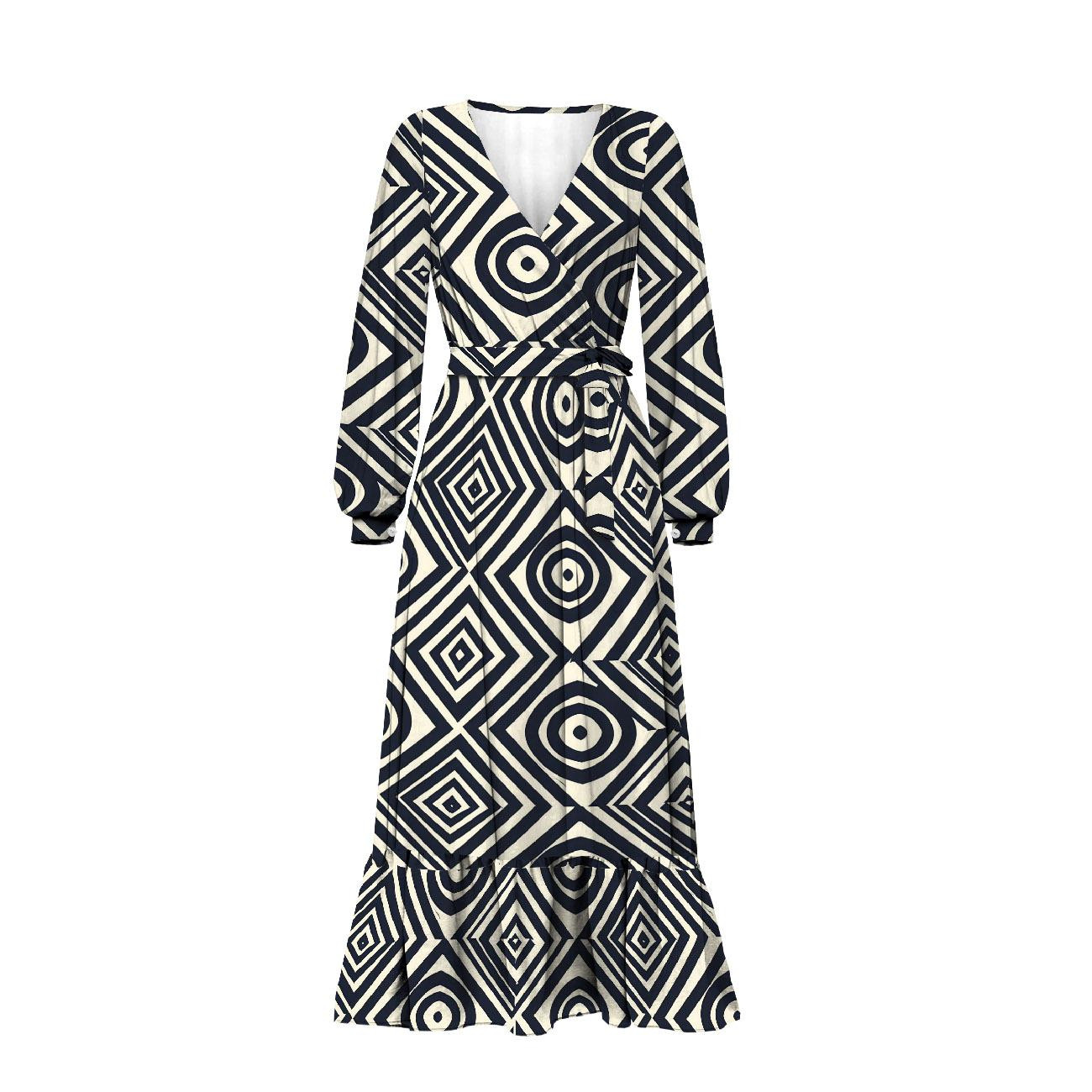 WICKELKLEID MIT RÜSCHEN (ABELLA) - GEOMETRIC M. 4 - Nähset 
