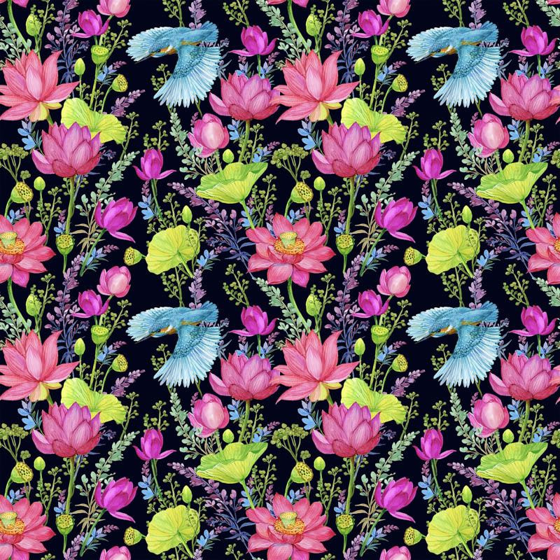 MINI EISVÖGEL UND MOHNBLUMEN (EISVÖGEL AUF DER WIESE) / schwarz