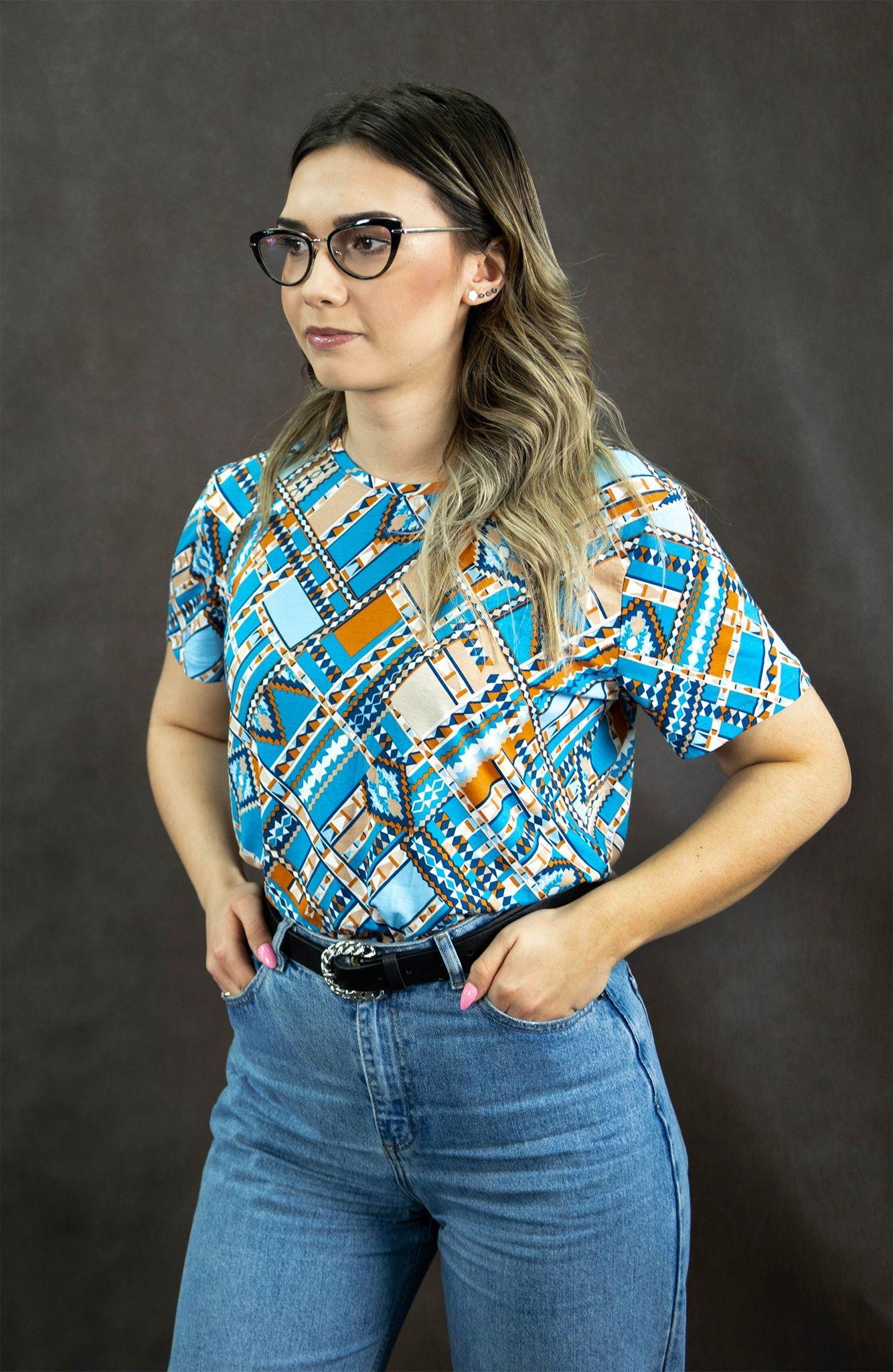 AZTEC MIX / Rosa - Viskose-Jersey mit Elastan
