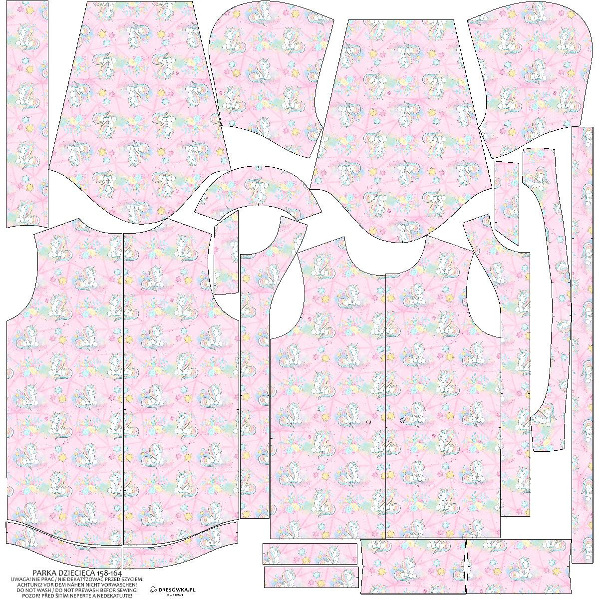 KINDERPARKA (ARIEL) - EINHÖRNER UND BLUMEN m. 2 (WUNDERLAND) - Nähset