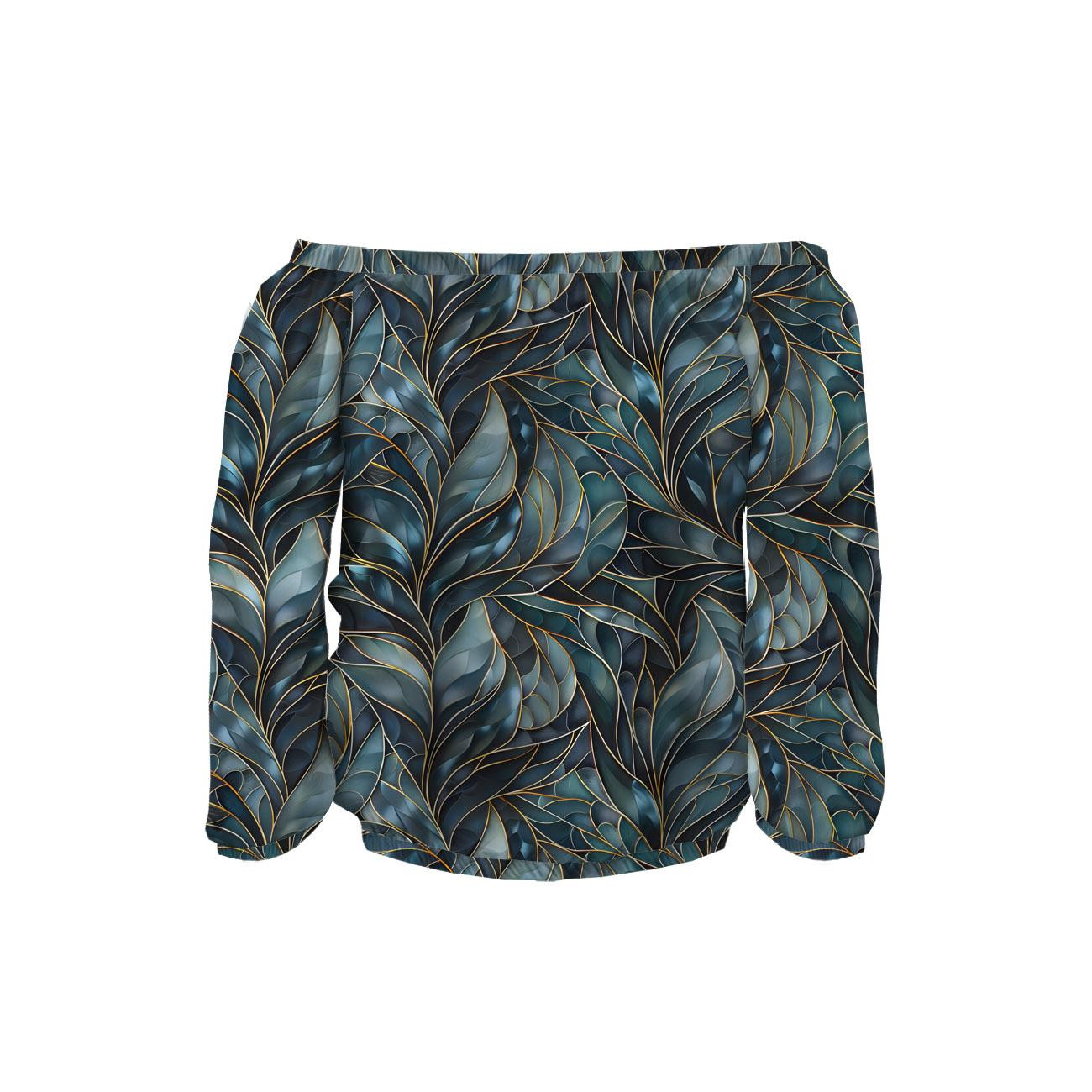Carmenausschnitt Bluse (SOFIA) - LEAVES M. 1 - Nähset 