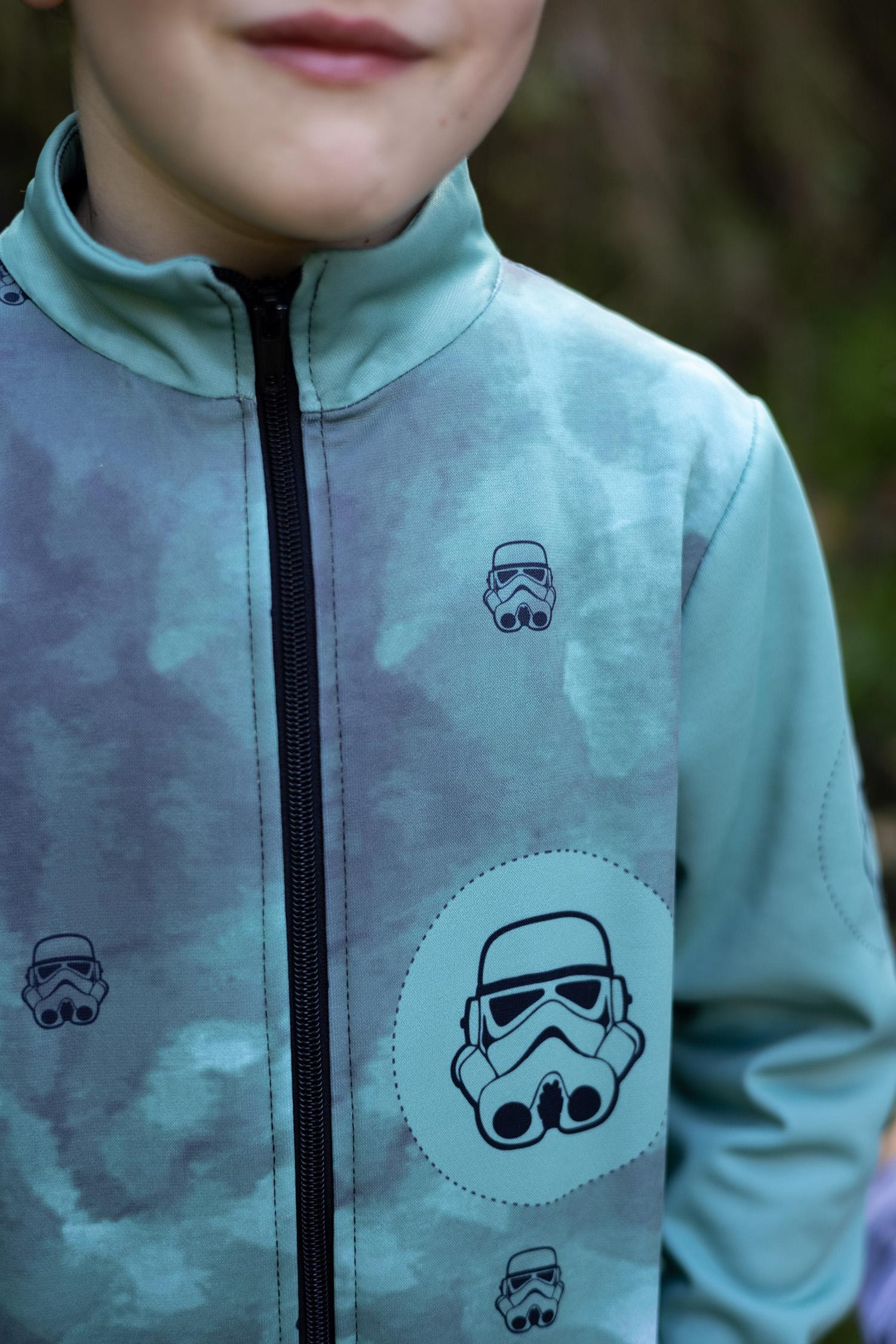 “MAX” KINDER TRAININGSJACKE - STORMTROOPERS (minimal) / CAMOUFLAGE m. 2 (olive) - Maschenware mit kurzem Flor