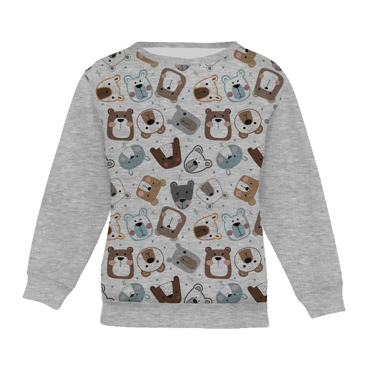 Kinder-Sweatshirts (NOE) - BÄREN (STADTBÄREN) / M-01 melange hellgrau - Sommersweat
