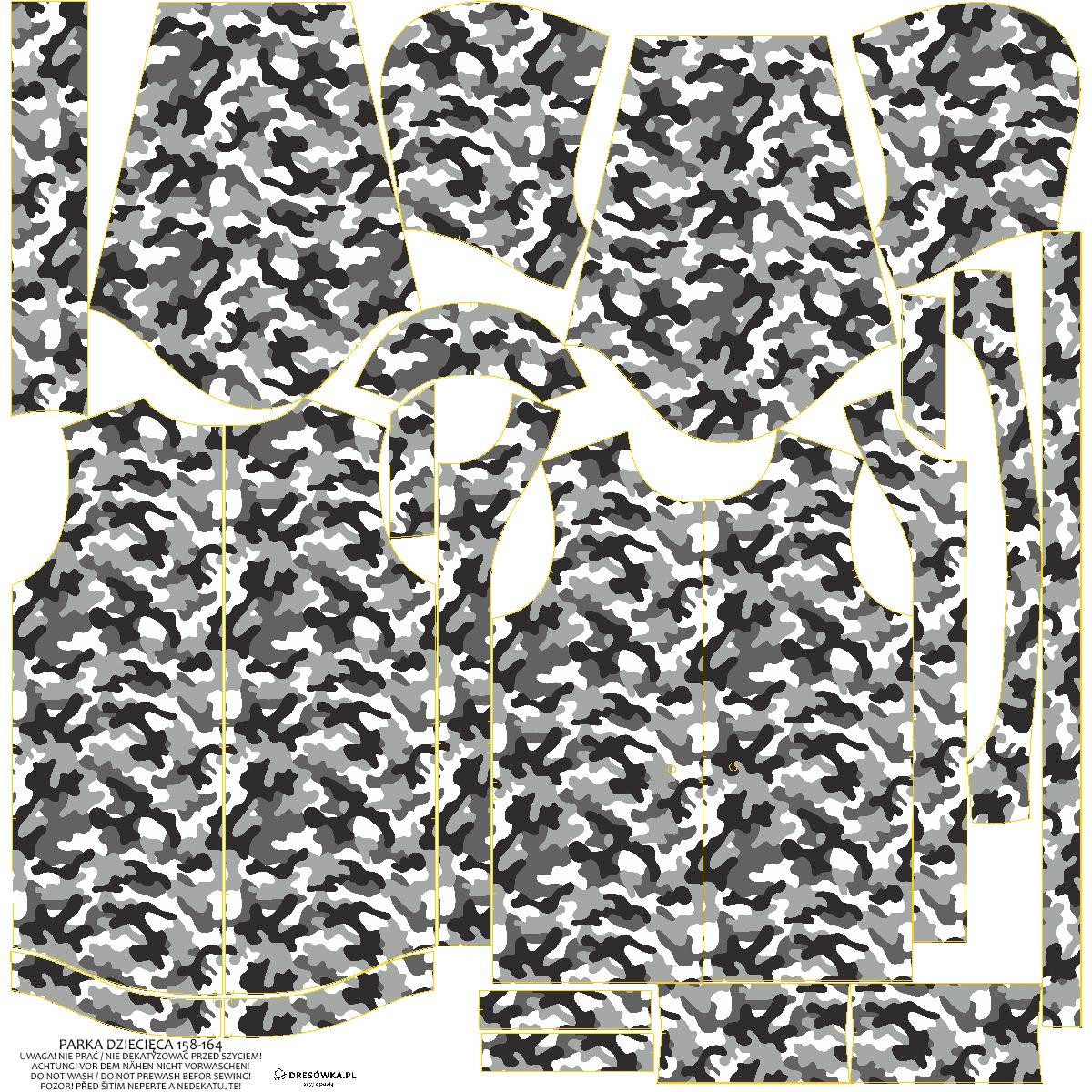 KINDERPARKA (ARIEL) - CAMOUFLAGE GRAU - Nähset