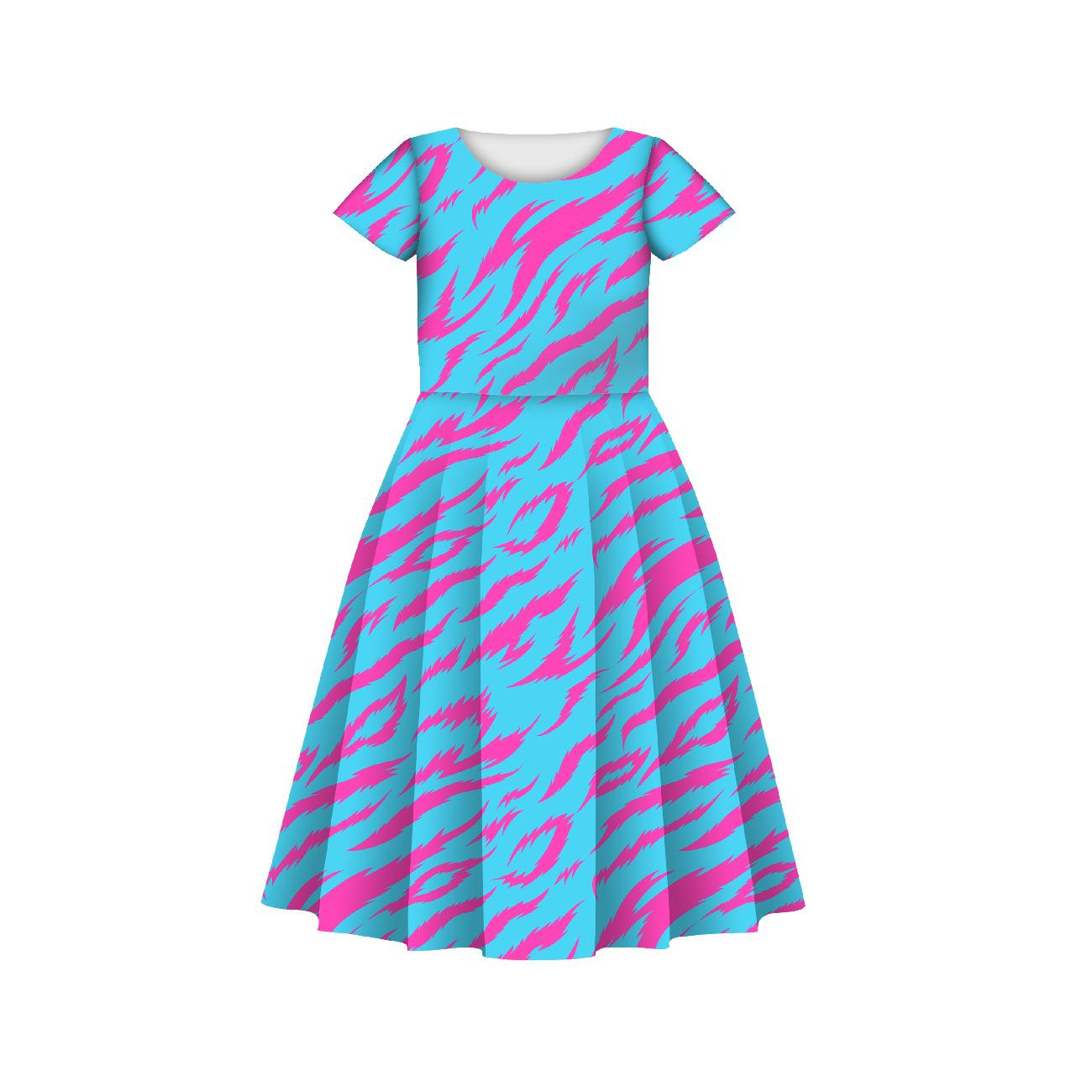 KINDER KLEID "MIA" - NEON ZEBRA M. 4 - Nähset