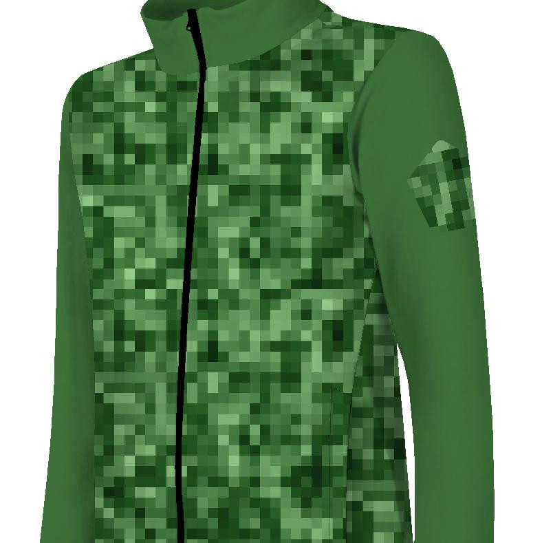 “MAX” KINDER TRAININGSJACKE - PIXEL MS.2 / grün - Maschenware mit kurzem Flor