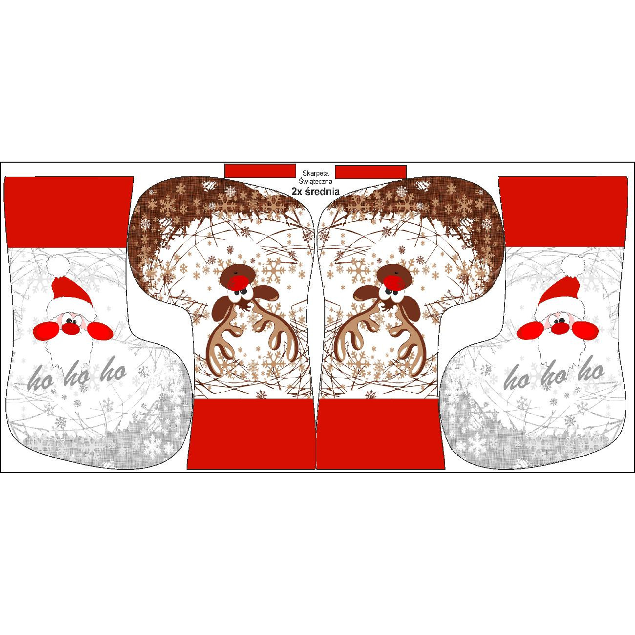 Weihnachtssocken Set - RENTIER / braun