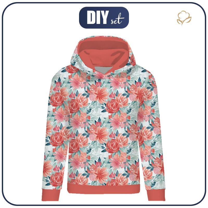 CLASSIC DAMEN HOODIE (POLA) - ROSEN UND PÄONIEN Ms. 2 - Sommersweat