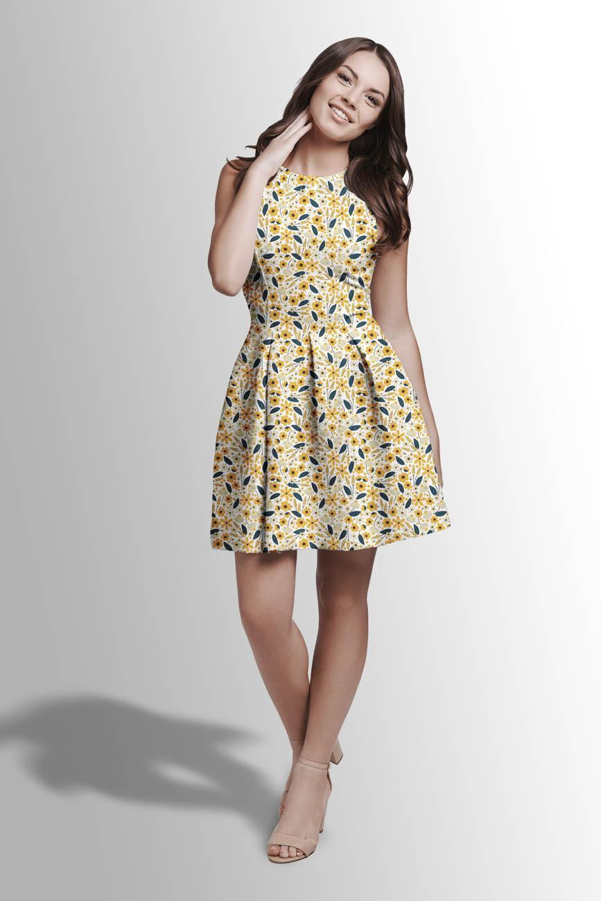 BLÜMCHEN M. 2 / weiß - Webware für Tischdecken