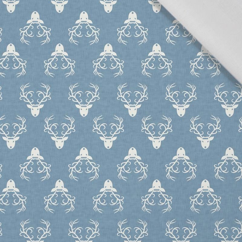 RENTIERKOPFE / ACID WASH - blau - Baumwoll Webware