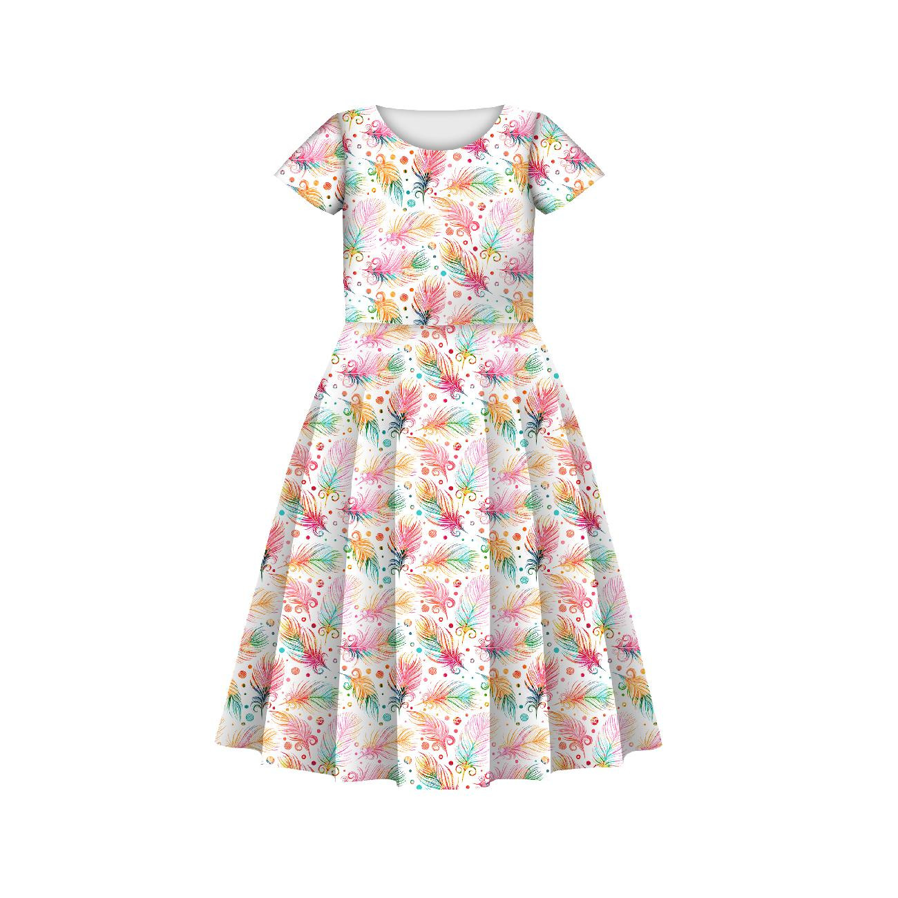 KINDER KLEID "MIA" - REGENBOGEN FEDERN - Nähset