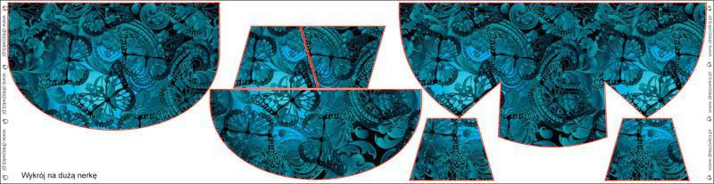 HÜFTTASCHE - SPITZEN SCHMETTERLINGE / blau - groß