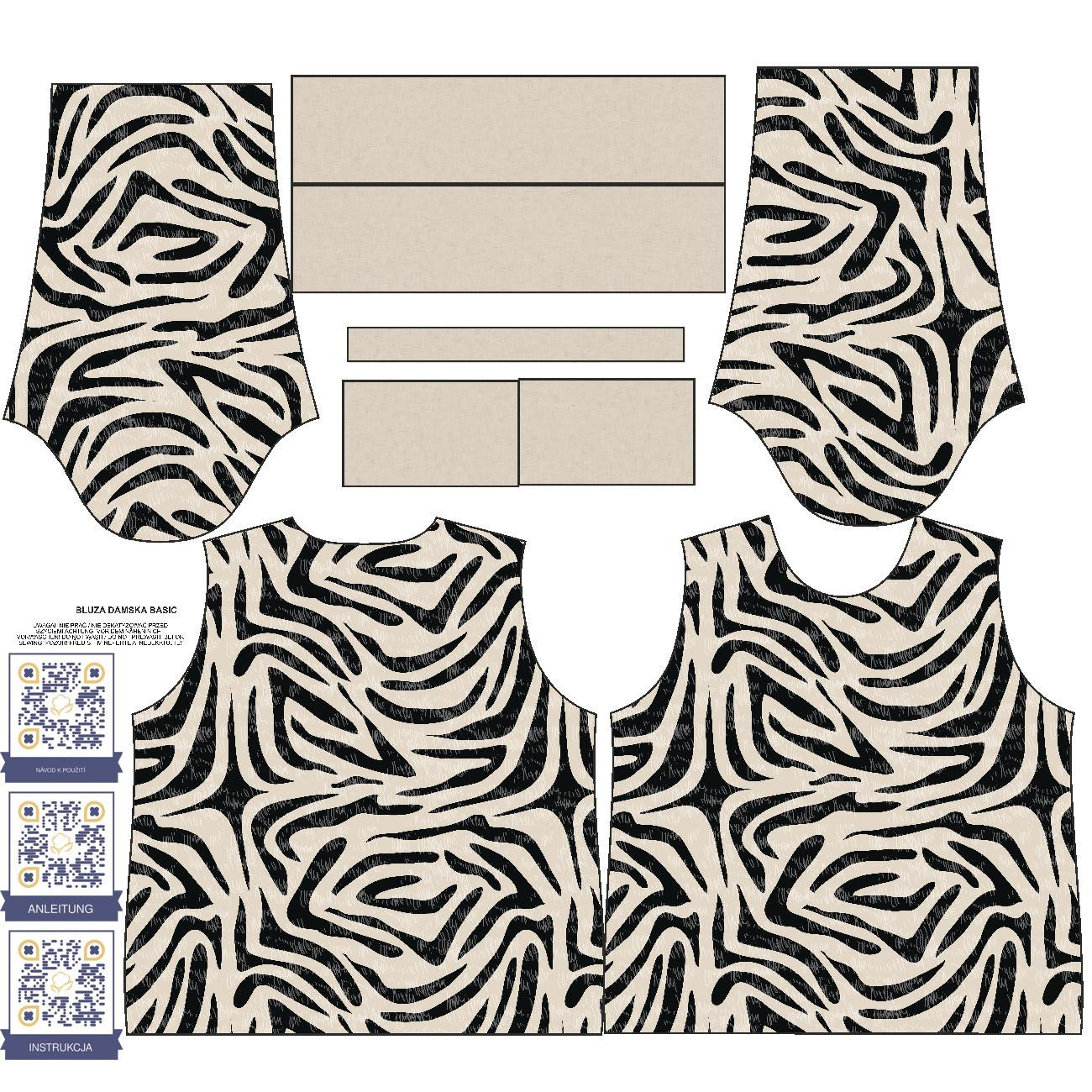 BASIC DAMEN SWEATSHIRT (HANA) - ZEBRA m. 1 - Nähset