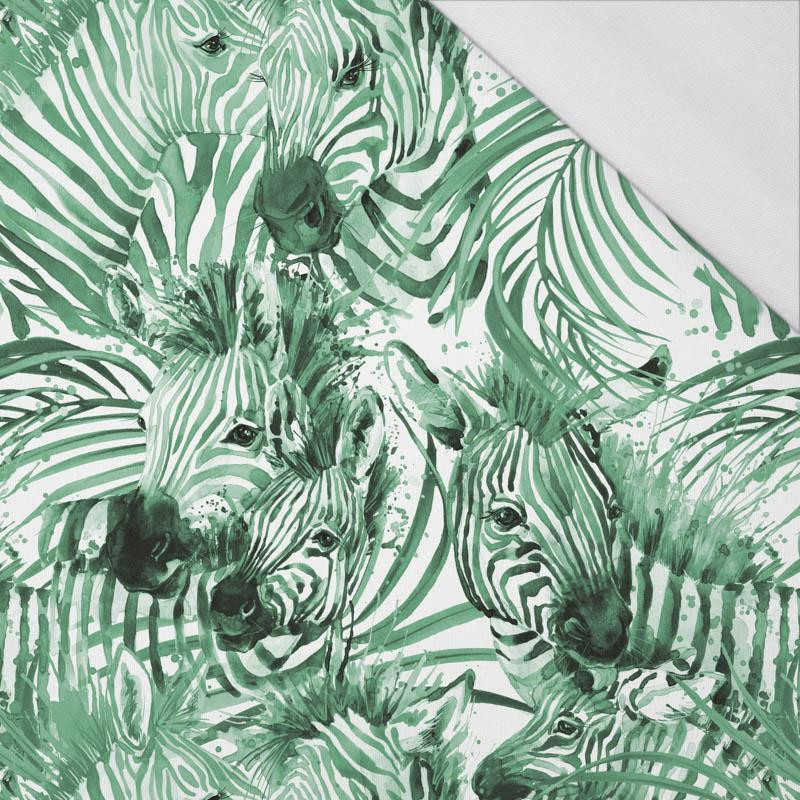 ZEBRA (grün) / weiß - bio single jerset mit Elastan  Sommersweat