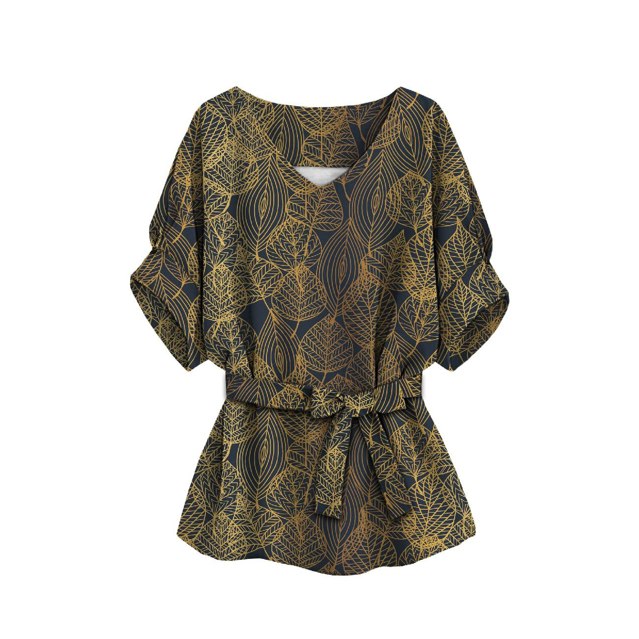 KIMONO BLUSE - GOLD LEAVES M. 2 - Nähset 