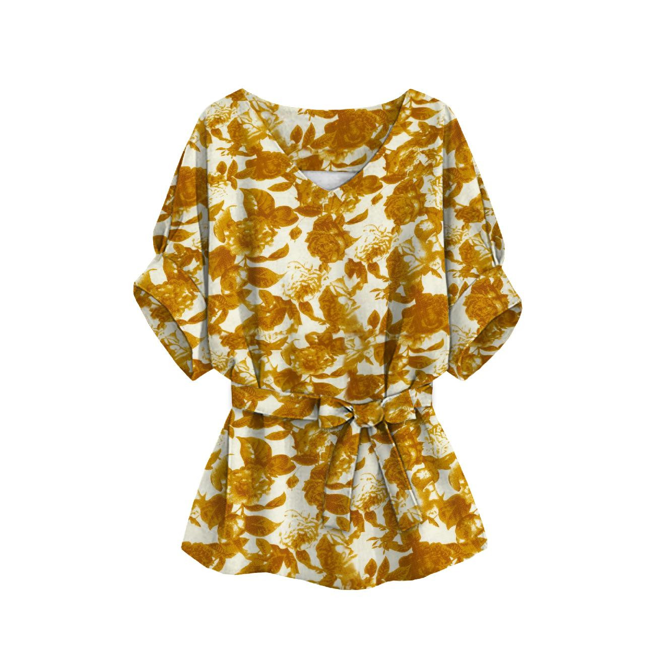 KIMONO BLUSE - WILDROSE / gold - Nähset