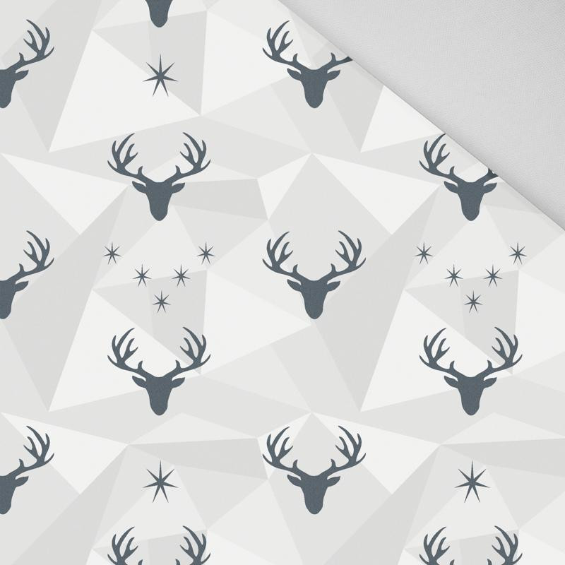 HIRSCHE (adventure) / hellgrau - HOME DECOR PREMIUM Webware