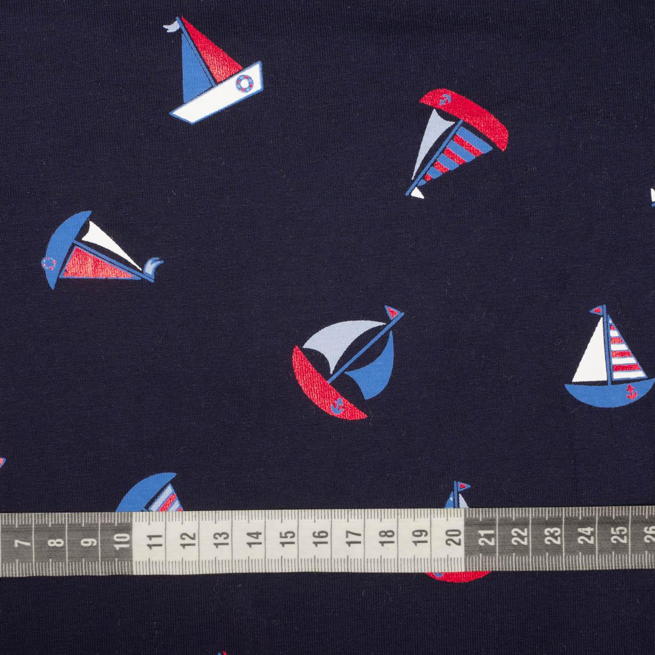 SEGELSCHIFFE m. 2 / navy - Single Jersey 