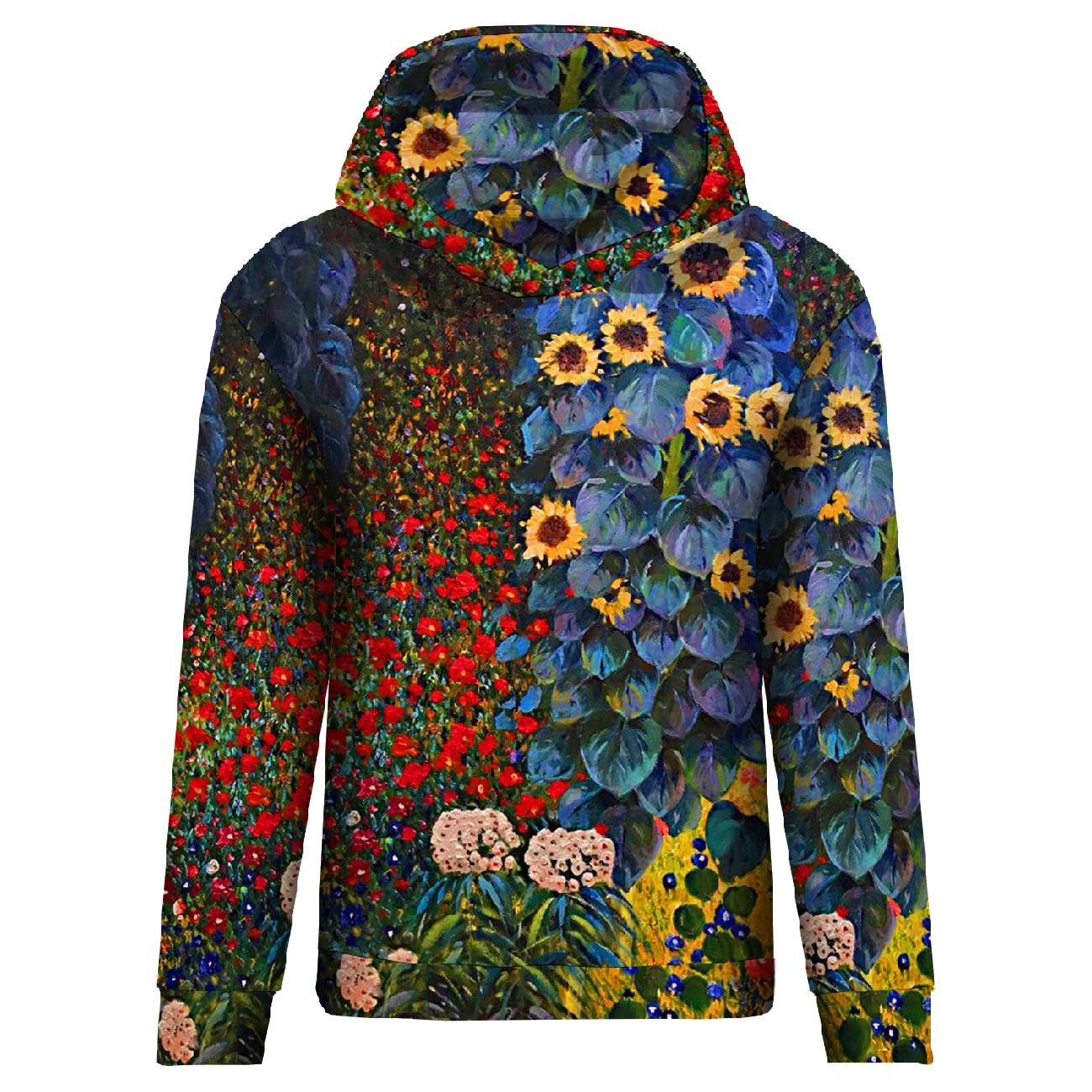 CLASSIC DAMEN HOODIE (POLA) - FARM GARDEN WITH SUNFLOWERS (Gustav Klimt) - Nähset