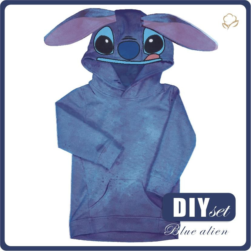 KINDER HOODIE (PARIS) - BLUE ALIEN - Nähset