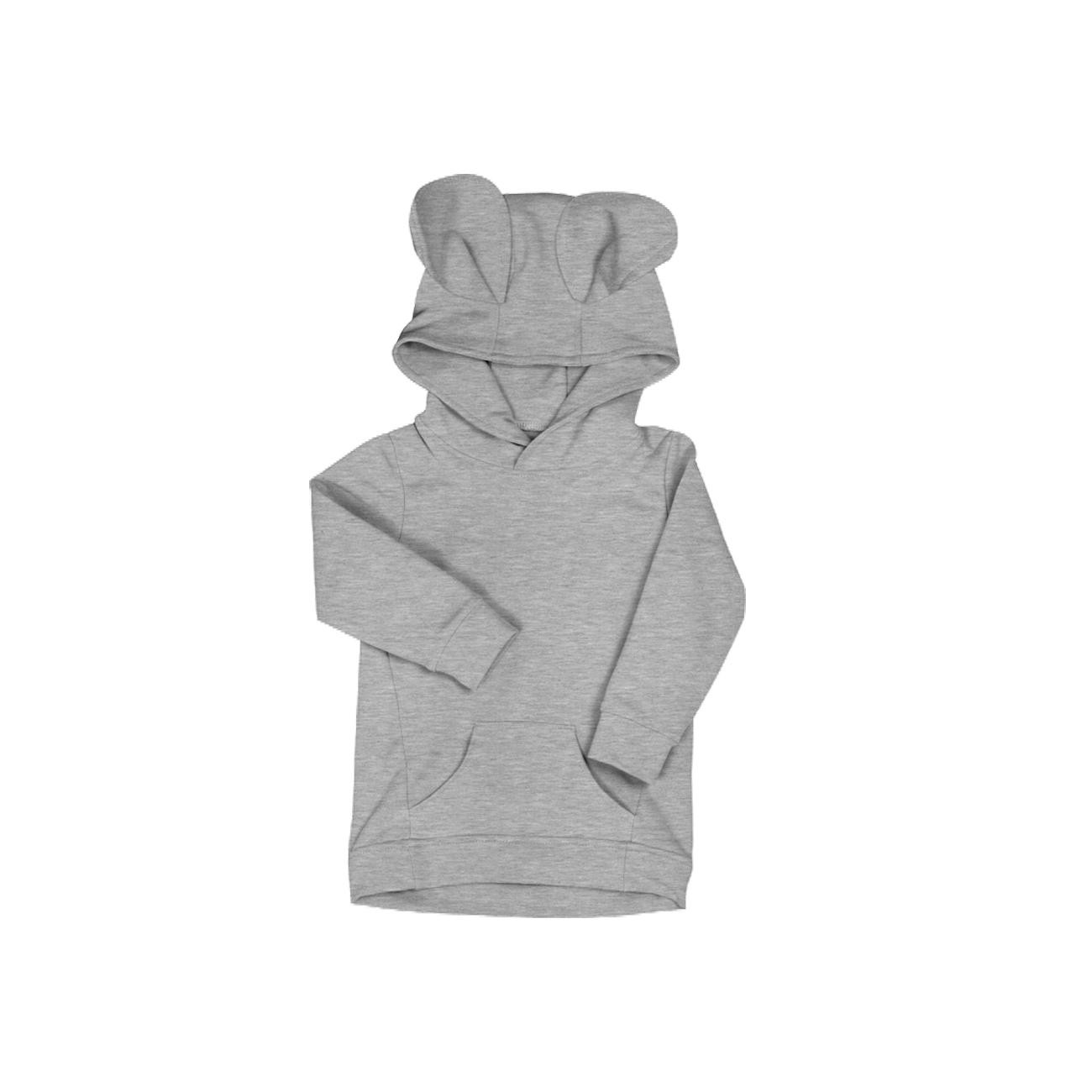 KINDER HOODIE TEDDY (PARIS) - MELANGE HELLGRAU - Nähset