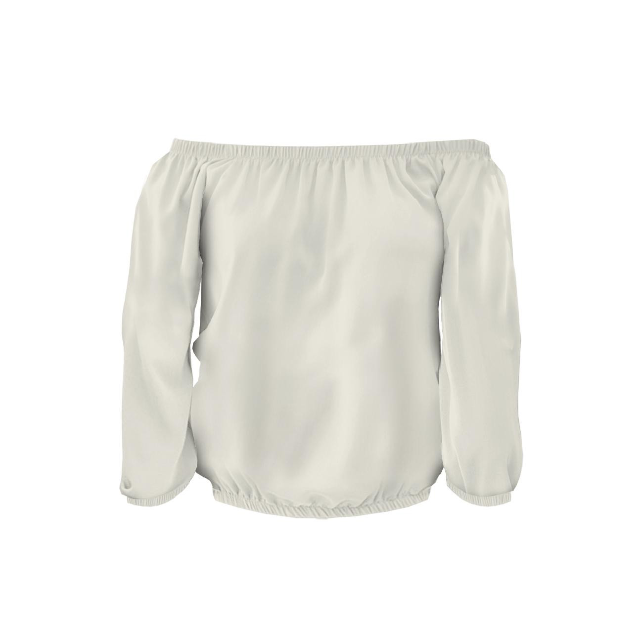 Carmenausschnitt Bluse (SOFIA) - WEISS - Nähset 