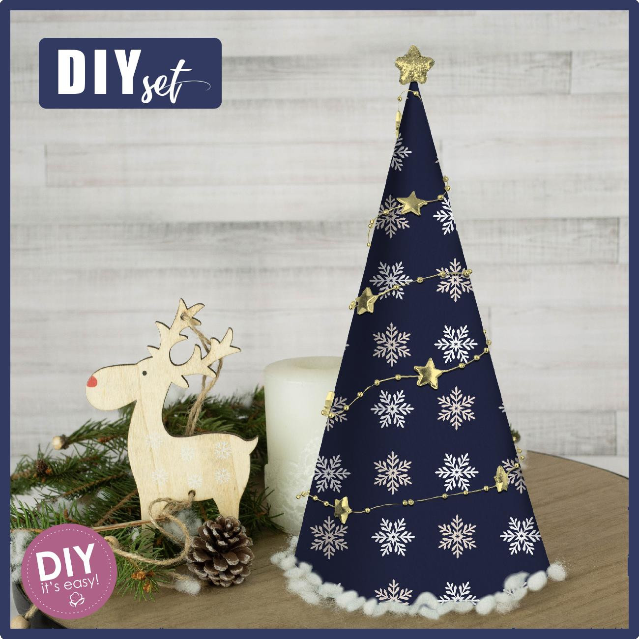 WEIHNACHTSBAUM - SCHNEEFLÖCKCHEN M. 5 (WINTERZEIT) / navy - DIY IT'S EASY