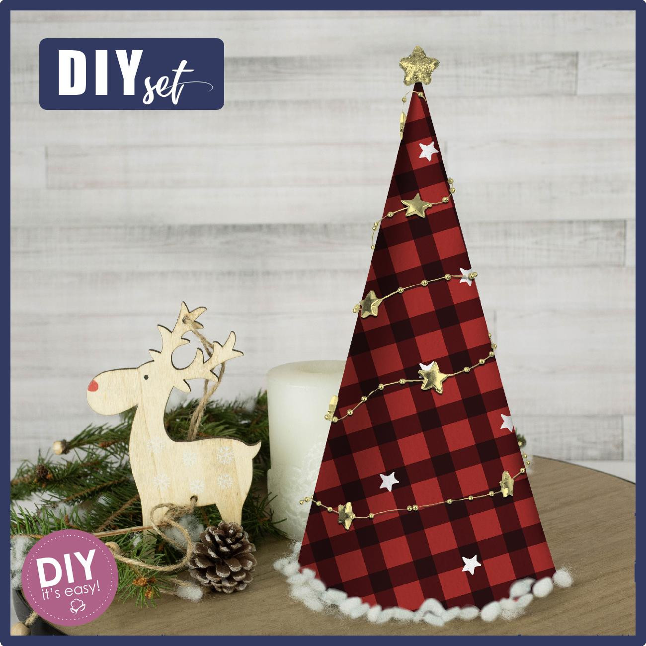 WEIHNACHTSBAUM - VICHY KARO SCHWARZ / rot - DIY IT'S EASY