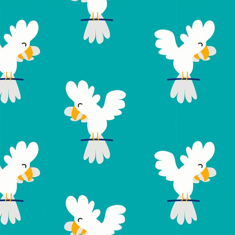 DSCHUNGEL / Papageien - Baumwoll Webware