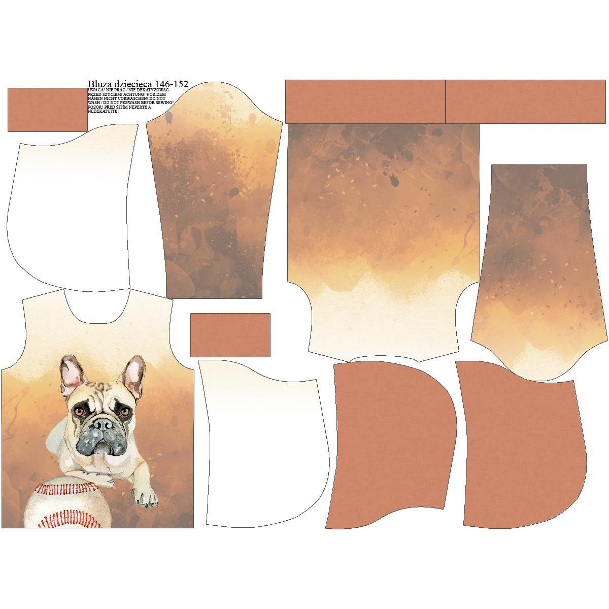 KINDER HOODIE (ALEX) - BULLDOG / braun - Sommersweat (134/140)