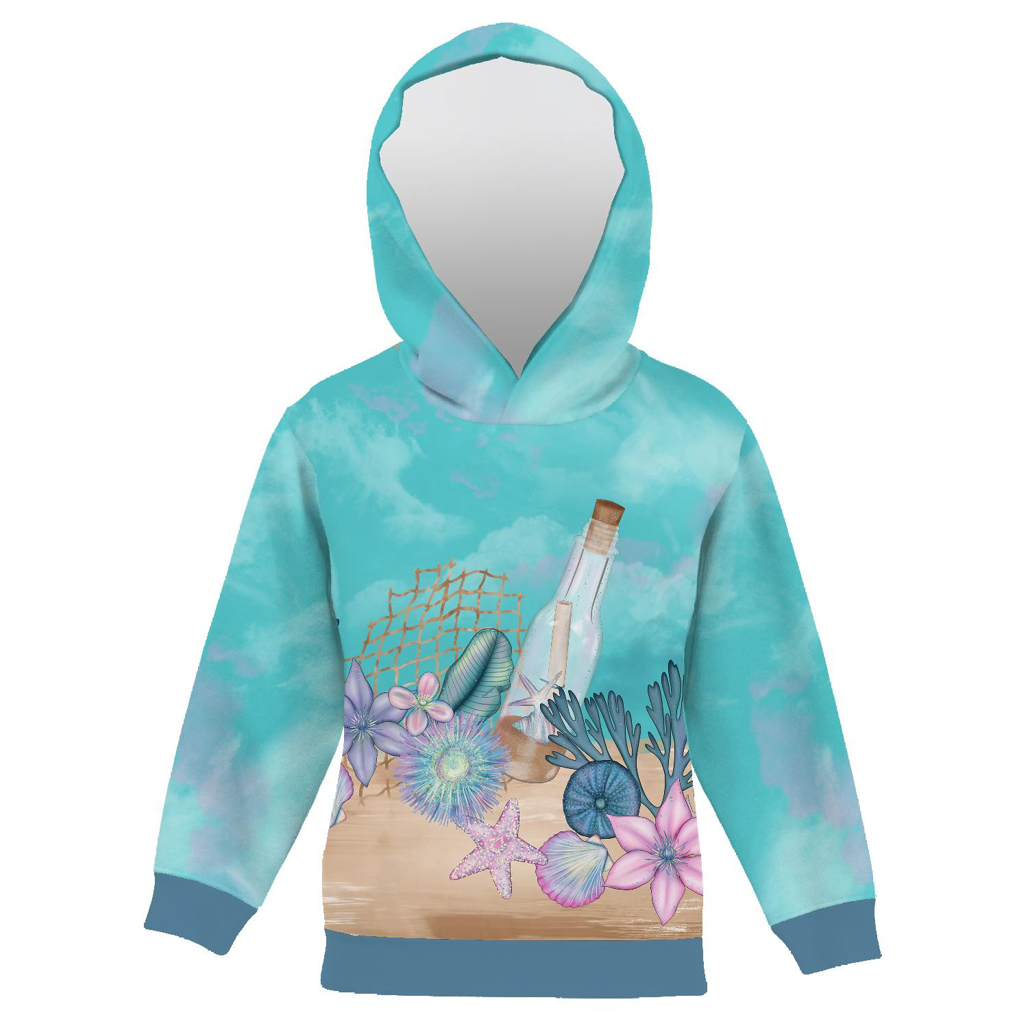 KINDER HOODIE (ALEX) - BRIEF IN DER FLASCHE (WASSERWELT) - Nähset