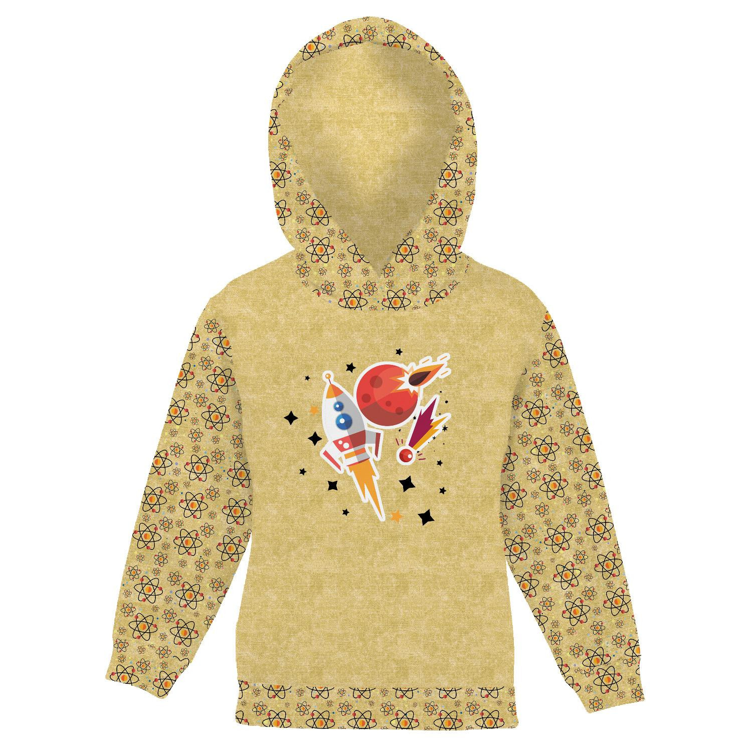KINDER HOODIE (ALEX) - RAKETE UND KOMETEN (WELTRAUMEXPEDITION) / ACID WASH GOLD - Nähset