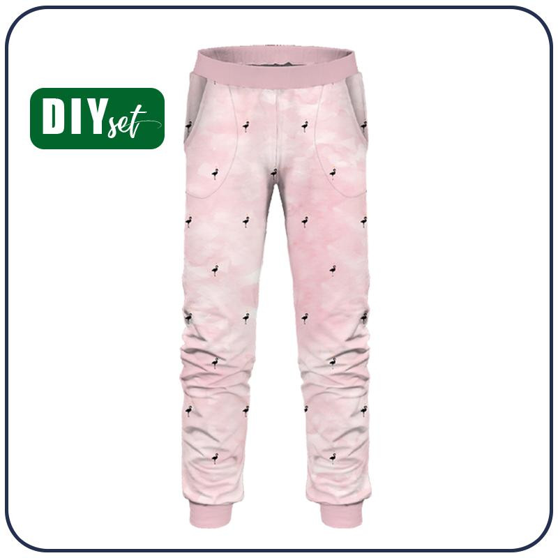 KINDER-JOGGINGHOSE (LYON) - Flamingo / CAMOUFLAGE m. 2 (blass rosa) - Sommersweat