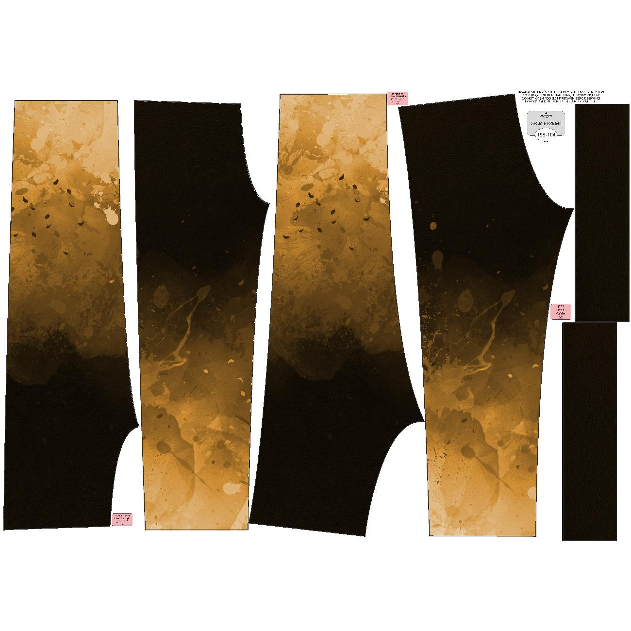 SOFTSHELL-HOSE (YETI) - KLECKSE (gold) / schwarz