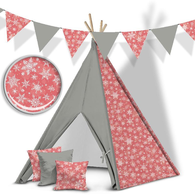 SCHNEEFLOCKEN MST. 2 / rot - HOME DECOR PREMIUM Webware