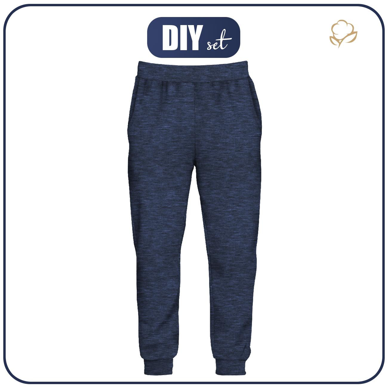 HERREN JOGGINGHOSE (GREG) - MELANGE NAVY - Nähset