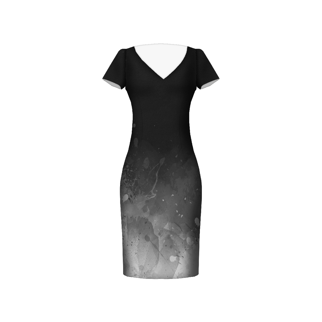 KLECKSE (grau) / schwarz - Kleid-Panel PTE200
