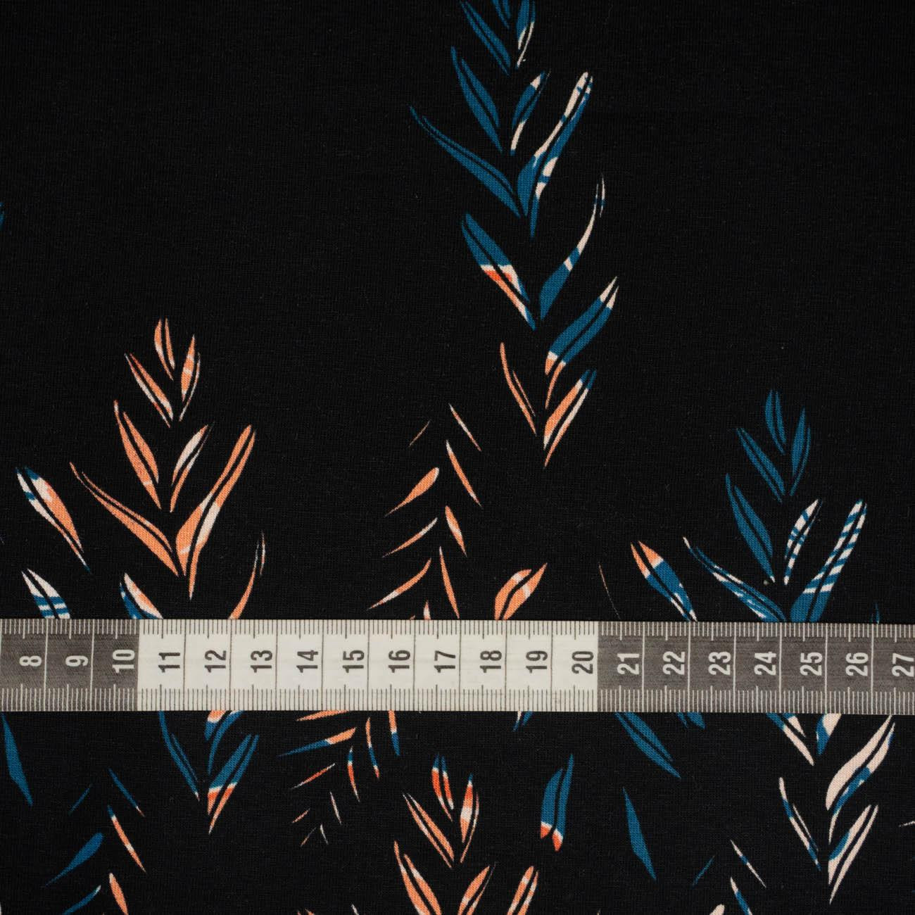 BLÄTTER M. 3 / SCHWARZ - Single Jersey Sommersweat