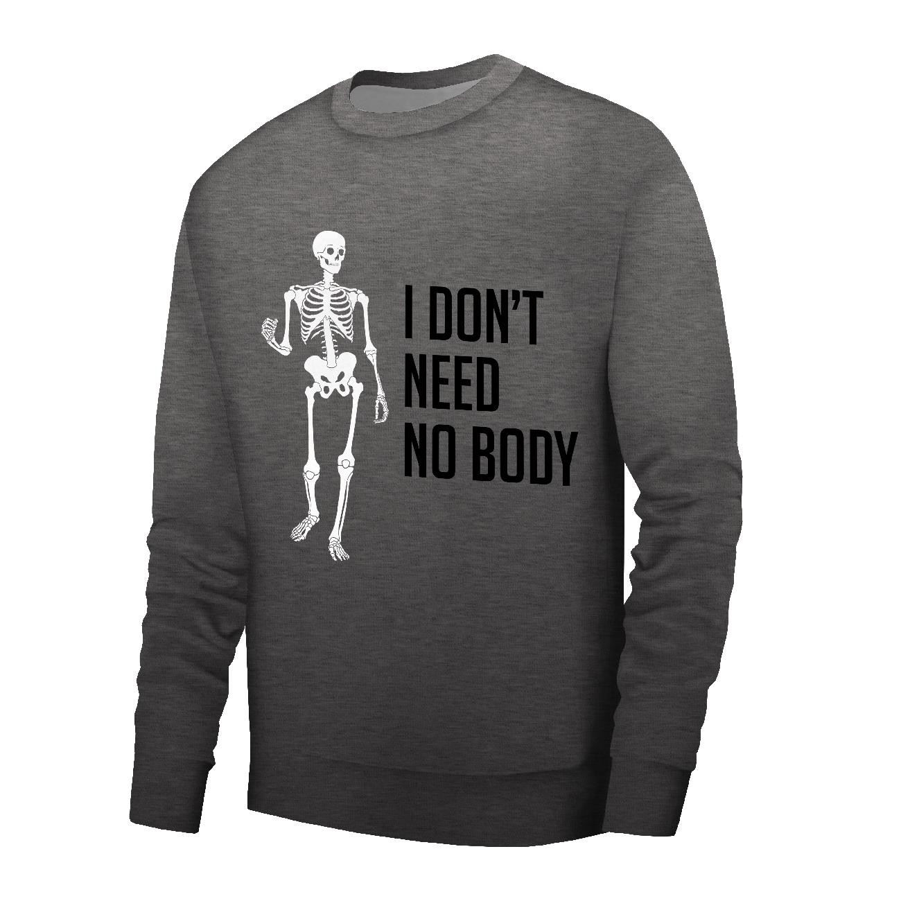 BASIC HERREN SWEATSHIRT (OREGON) - I DON'T NEED NO BODY - Nähset