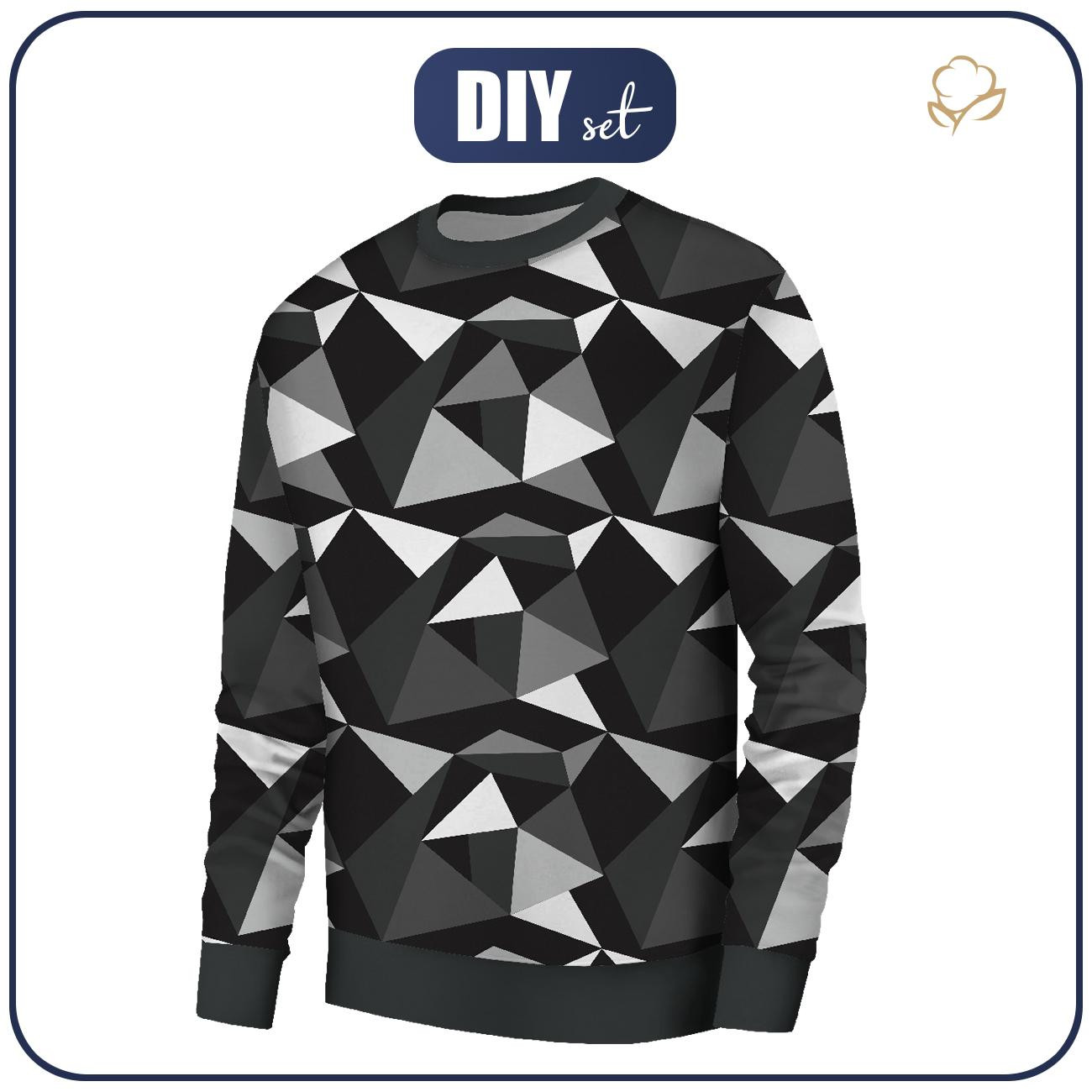 BASIC HERREN SWEATSHIRT (OREGON) - EIS MS. 2 / schwarz - weiß - Nähset